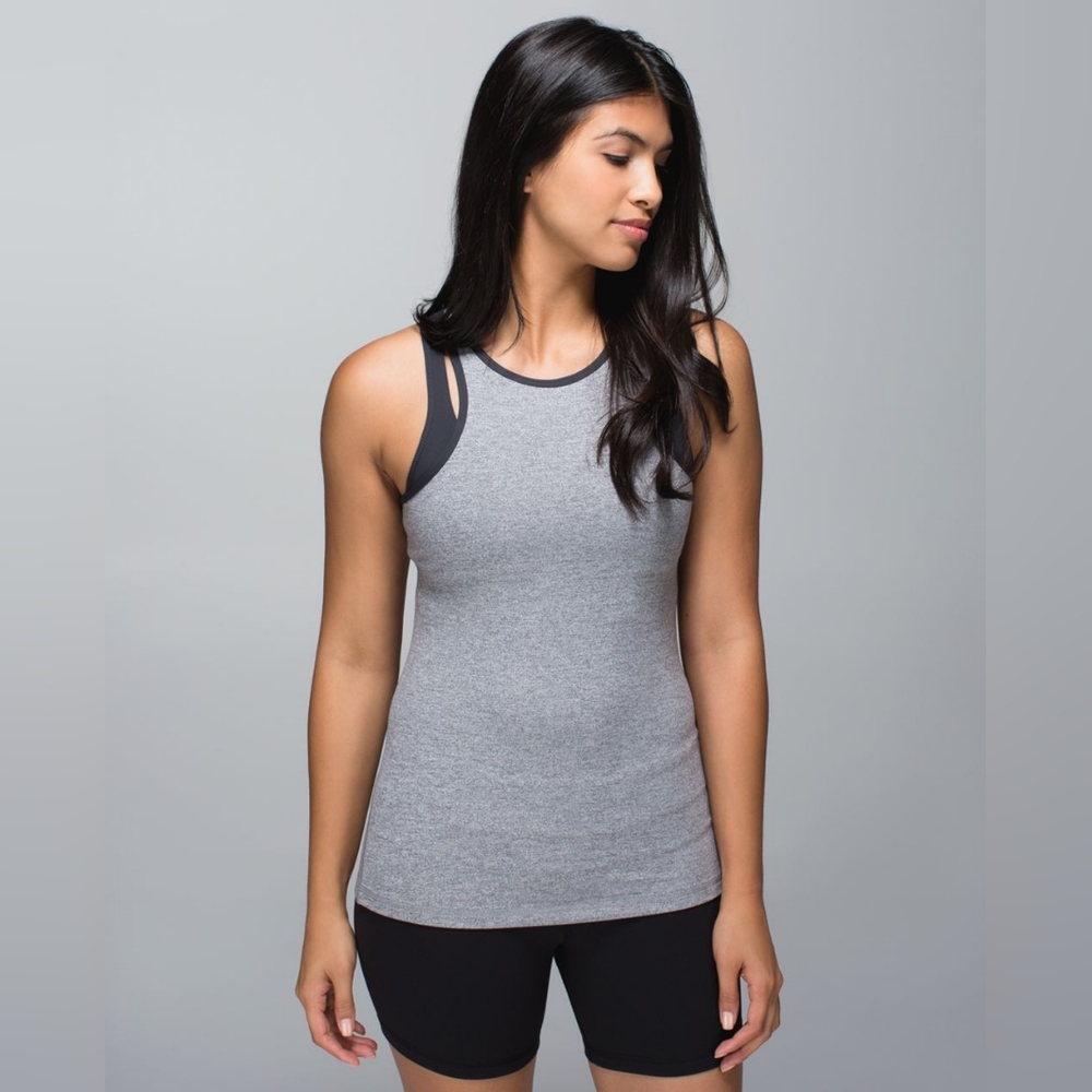 Lululemon Inspiration TankHeathered Slate / Deep Coal